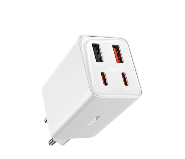 Baseus Ładowarka sieciowa GaN6 Pro, 2xUSB-C , 2xUSB, 65W (biała) - 1310917 - zdjęcie 2